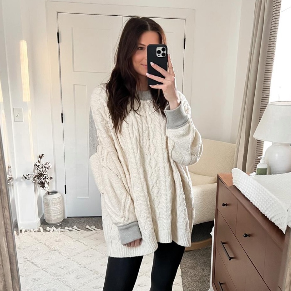 Oversized cable knit sweater